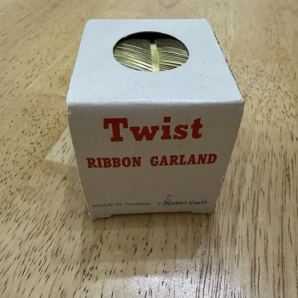 1970s Twist Ribbon Garland Gold Metallic Christmas Decor Robel Hall Unused NOS